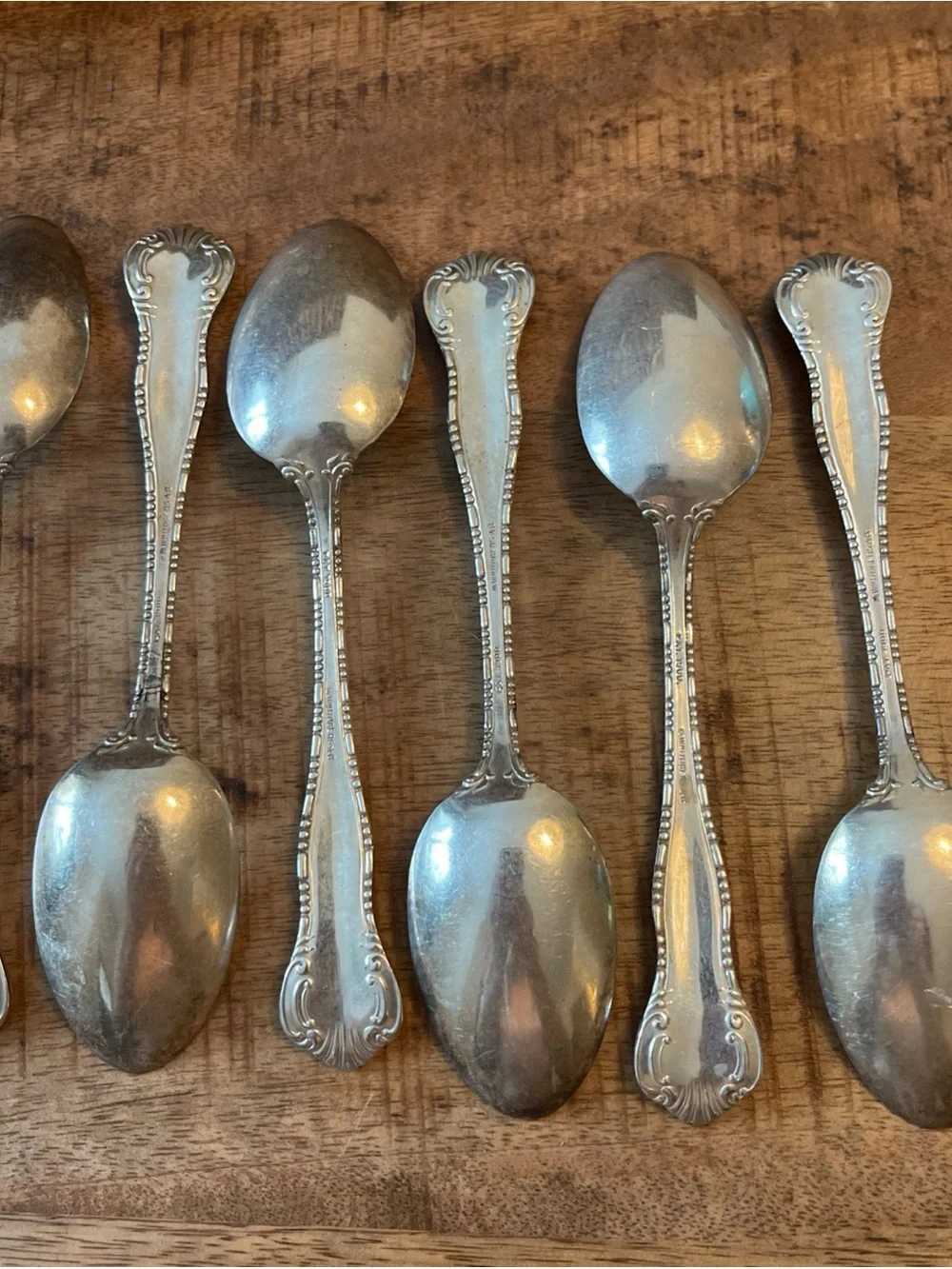 WM Rogers Bead Scroll And Fan Ornate Spoons